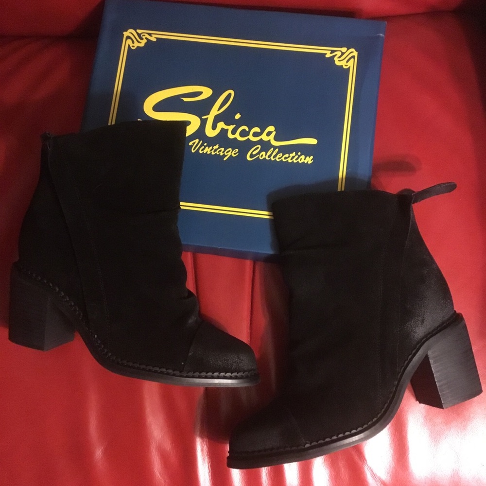 NIB Sbicca Vintage Collection black ankle boots 8
